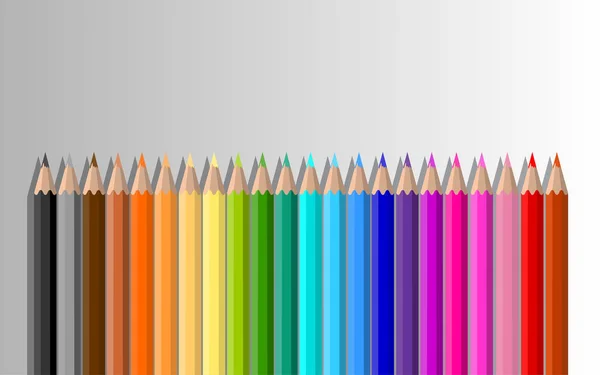 Des Crayons Colorés Sur Fond Blanc — Image vectorielle