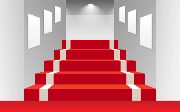 Червоний Килим Сходах Кінотеатрі — стоковий вектор