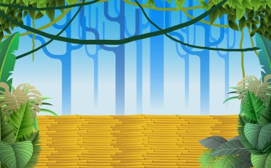 ormanda ağaç üzerinde iskele