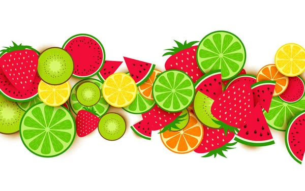 Ανάμεικτα φρούτα στο λευκό φόντο — Διανυσματικό Αρχείο