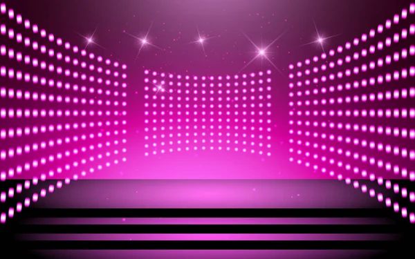 ホールのステージ上のピンクの光 — ストックベクタ