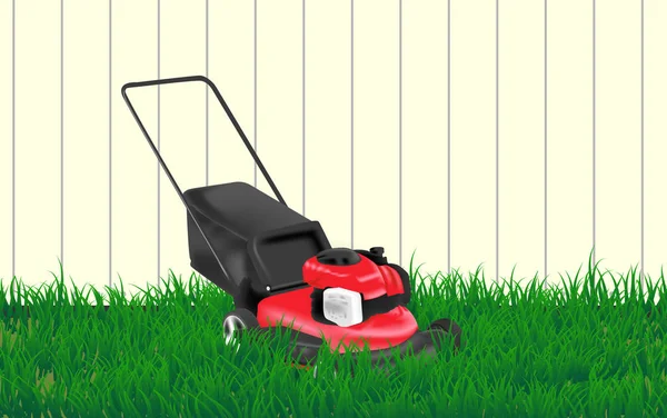 庭の芝生の芝刈り機 — ストックベクタ