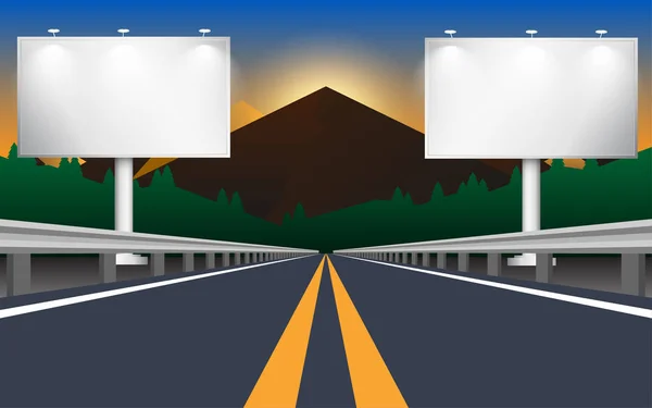 Blanco Billboard Weg — Stockvector