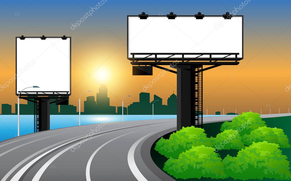 blank billboard at the road