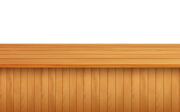 Dřevěný Stůl Bílém Pozadí — Stockový vektor