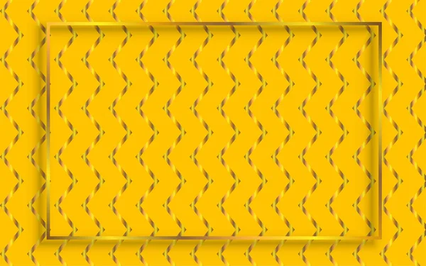 黄色の背景に金色のフレーム — ストックベクタ