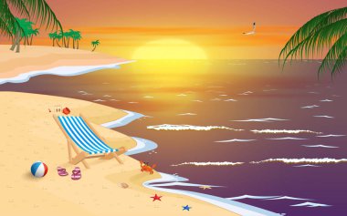  Gün batımında sahilin manzarası