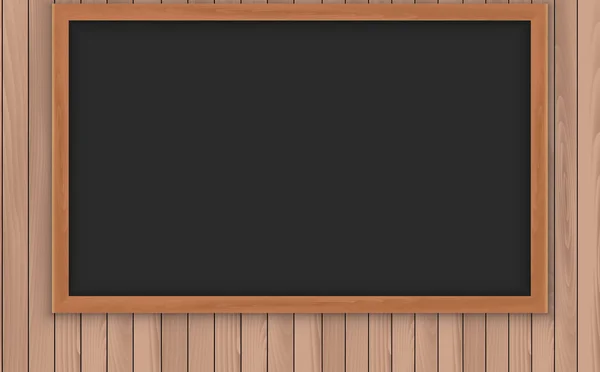 Černá deska na dřevěné stěně ve třídě — Stockový vektor