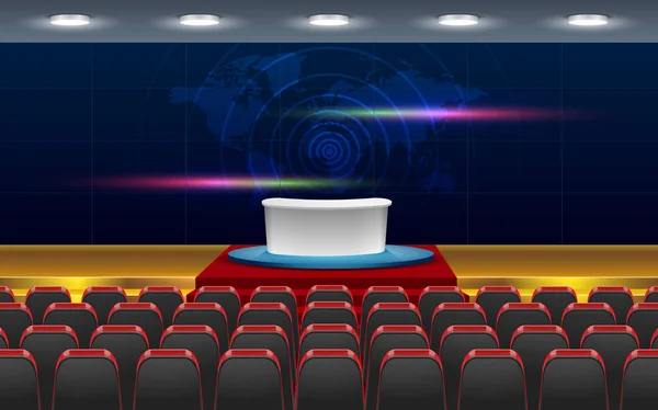 Stühle Und Tisch Auf Der Bühne Saal — Stockvektor
