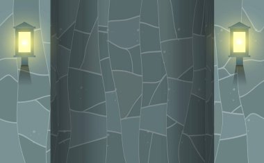 Evin mermer duvarında duvar ışığı