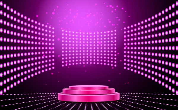 Podio Rosa Con Luz Rosa Escenario — Vector de stock