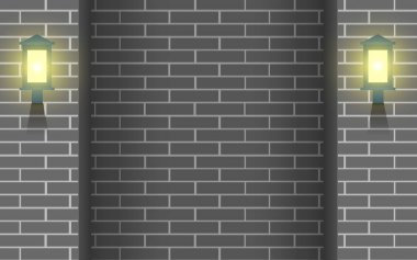 evin gri tuğla duvar duvar ışığı