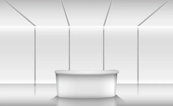 Tavolo Bianco Nella Sala Stampa — Vettoriale Stock