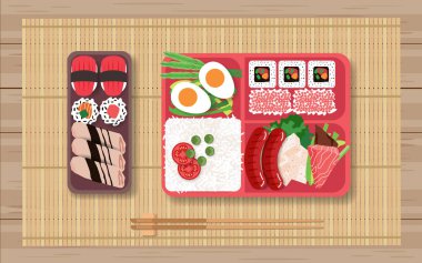 Bento kutusunda Japon gıda