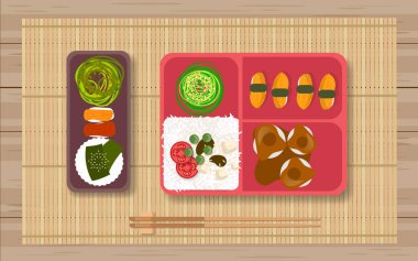 Bento kutusunda Japon gıda