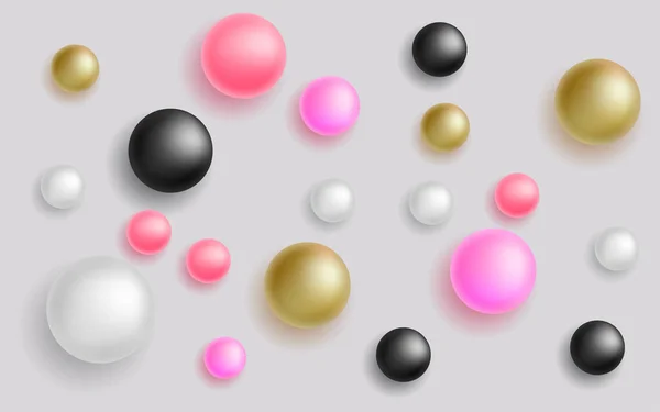 Colorful Pearls White Background — Stock Vector