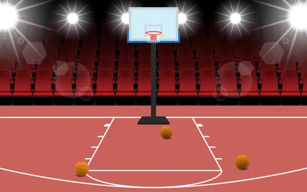 Salonda Basketbol Sahası Var — Stok Vektör