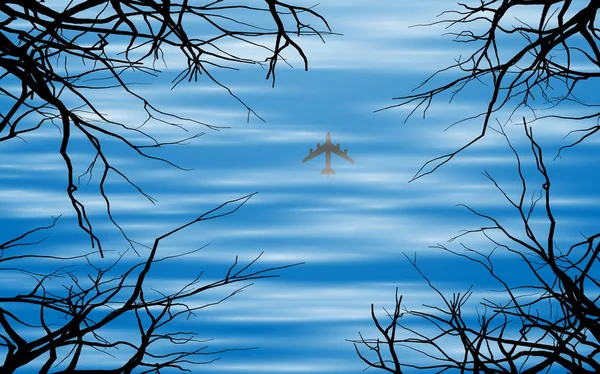 Vista Delle Nuvole Sul Cielo Blu Inverno — Vettoriale Stock