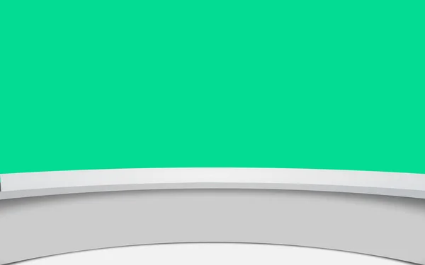 報道室に緑の背景がある白いテーブル — ストックベクタ