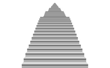 Beyaz arkaplanda beyaz merdiven