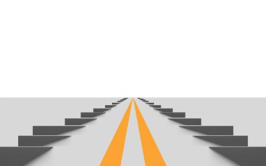 Beyaz sergi salonu dokusu arka planında beyaz yol 