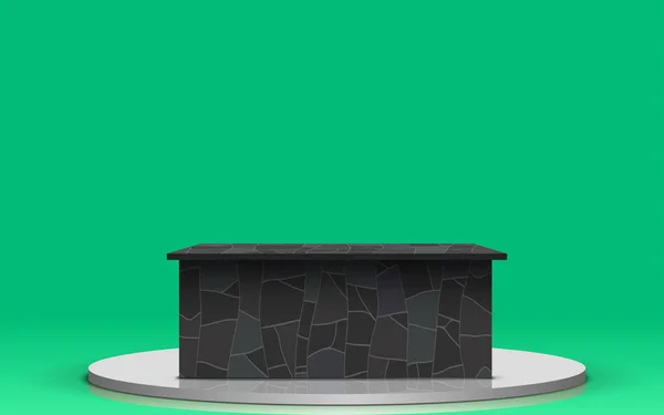 Table Marbre Avec Fond Vert Dans Studio Actualités — Image vectorielle