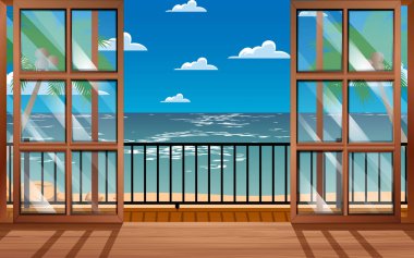 Yazın tatil köyünün manzarası