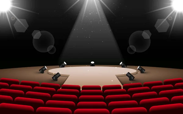 Scheinwerfer Auf Der Bühne Saal — Stockvektor