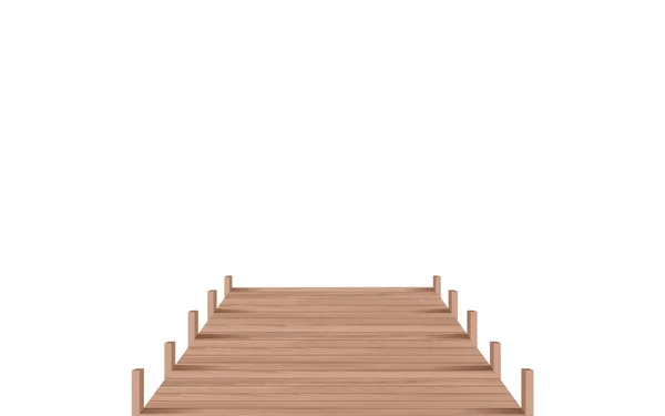 白い背景の木製の橋 — ストックベクタ