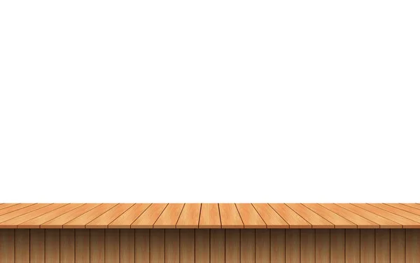 Mesa Madera Sobre Fondo Blanco — Vector de stock