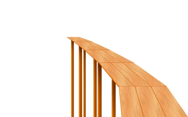 Træbro Den Hvide Baggrund – Stock-vektor