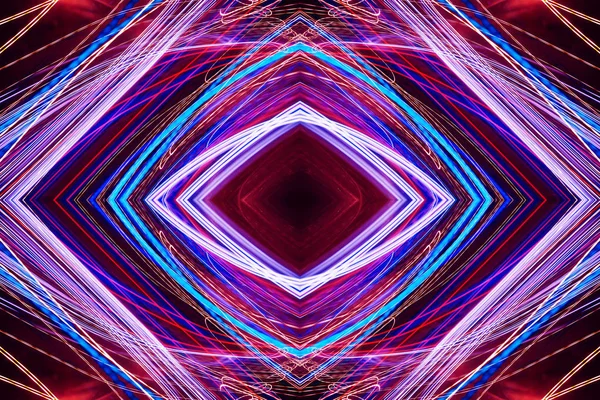 Абстрактные неоновые светящиеся линии в движении — стоковое фото