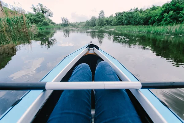 Canoagem no rio Imagem De Stock