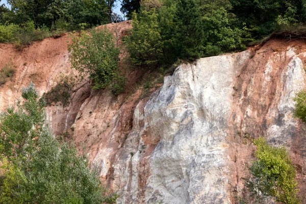 Berget Sida Och Gap Med Erosion Spår — Stockfoto