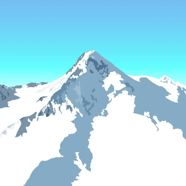 Pico alpino nevado —  Vetores de Stock