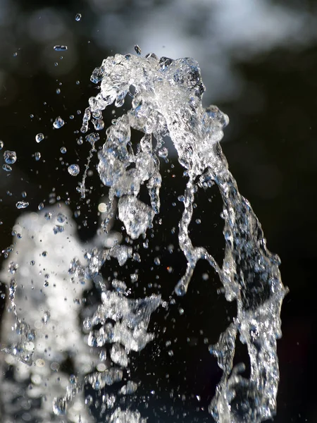 Güneşli şehirde su parlıyor.  