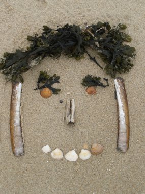 land Art made wit shells on the beach, i`m owener clipart
