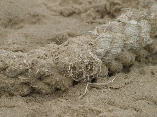 Rope Sand Beach Lost Ship — Stock Photo, Image