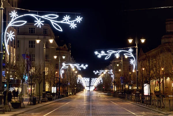 Valletta Malta Nov 2018 View Illuminated Republic Street Christmas Decoration — стоковое фото