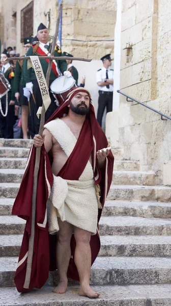 Valletta Malta Apr Biblical Enactment Passion Good Friday Procession Valletta — Stock Photo, Image