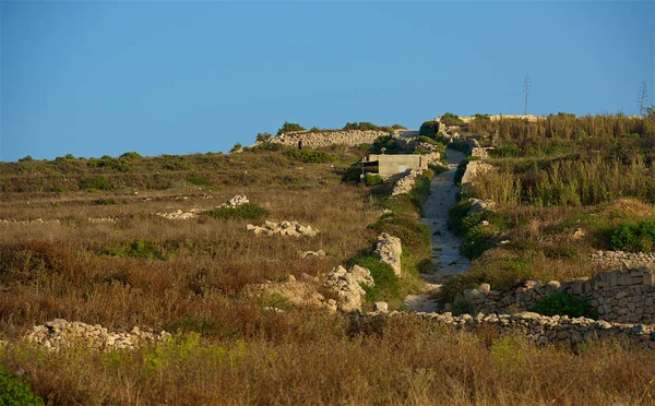 Path Dirty Road Munxar Malta Spring Time Maltese Landscape Early — Stock Photo, Image