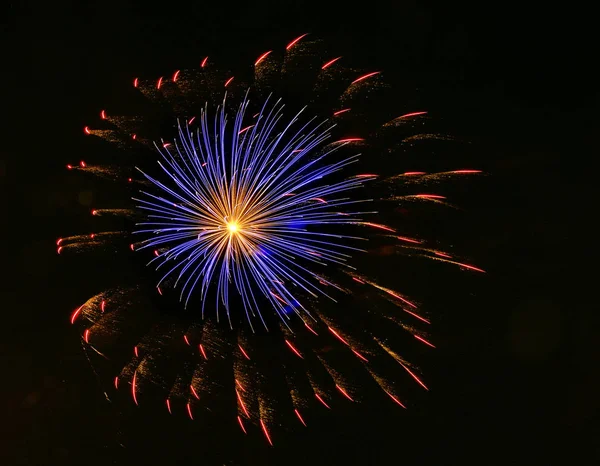 Pozadí Aplikace Fireworks Explodovat Maltská Zábavní Pyrotechnika Festival Nový Rok — Stock fotografie