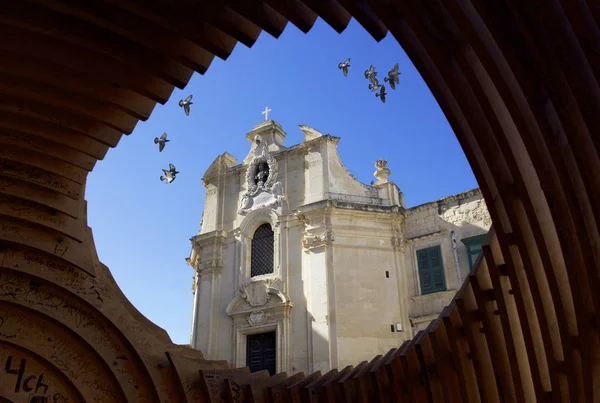 Валлетта Мальта Серпня 2018 Року Каплиця Божої Перемоги Стара Церква — стокове фото