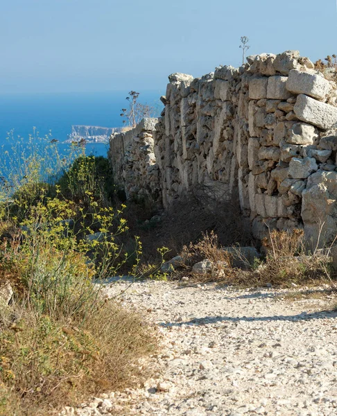 Isla Filfla Horas Cálidas Puesta Sol Caverna Malta Costa Sur — Foto de Stock