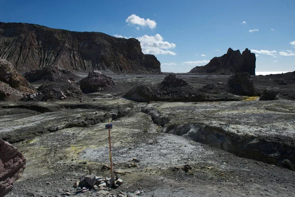 Kilátás White Island Whakaari Egy Aktív Andezit Sztratoszféra Vulkán Található — Stock Fotó