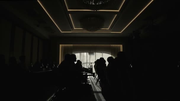 Die Silhouetten des Publikums — Stockvideo