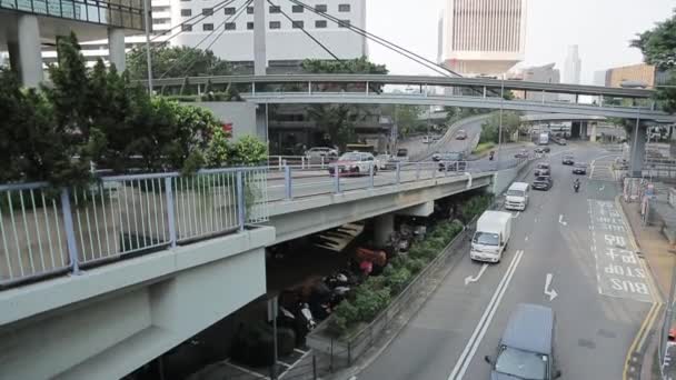 Η κυκλοφορία αυτοκινήτων του Χονγκ Κονγκ το απόγευμα Royalty Free Πλάνα Αρχείου
