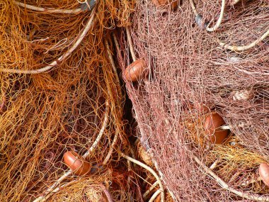 Balık ağlarına, yakın çekim