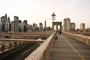 scenic view of Brooklyn Bridge clipart