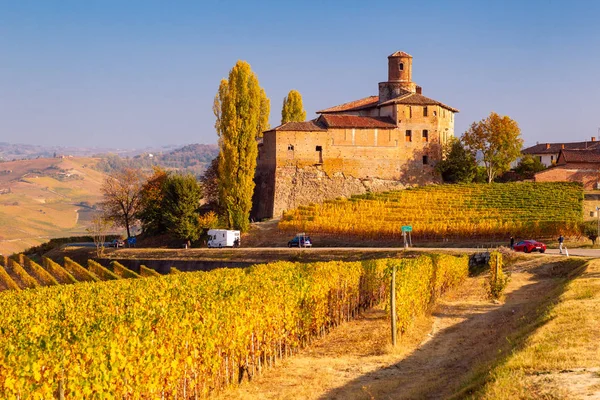 Malowniczy Widok Langhe Jesienią Piemont Włochy — Zdjęcie stockowe